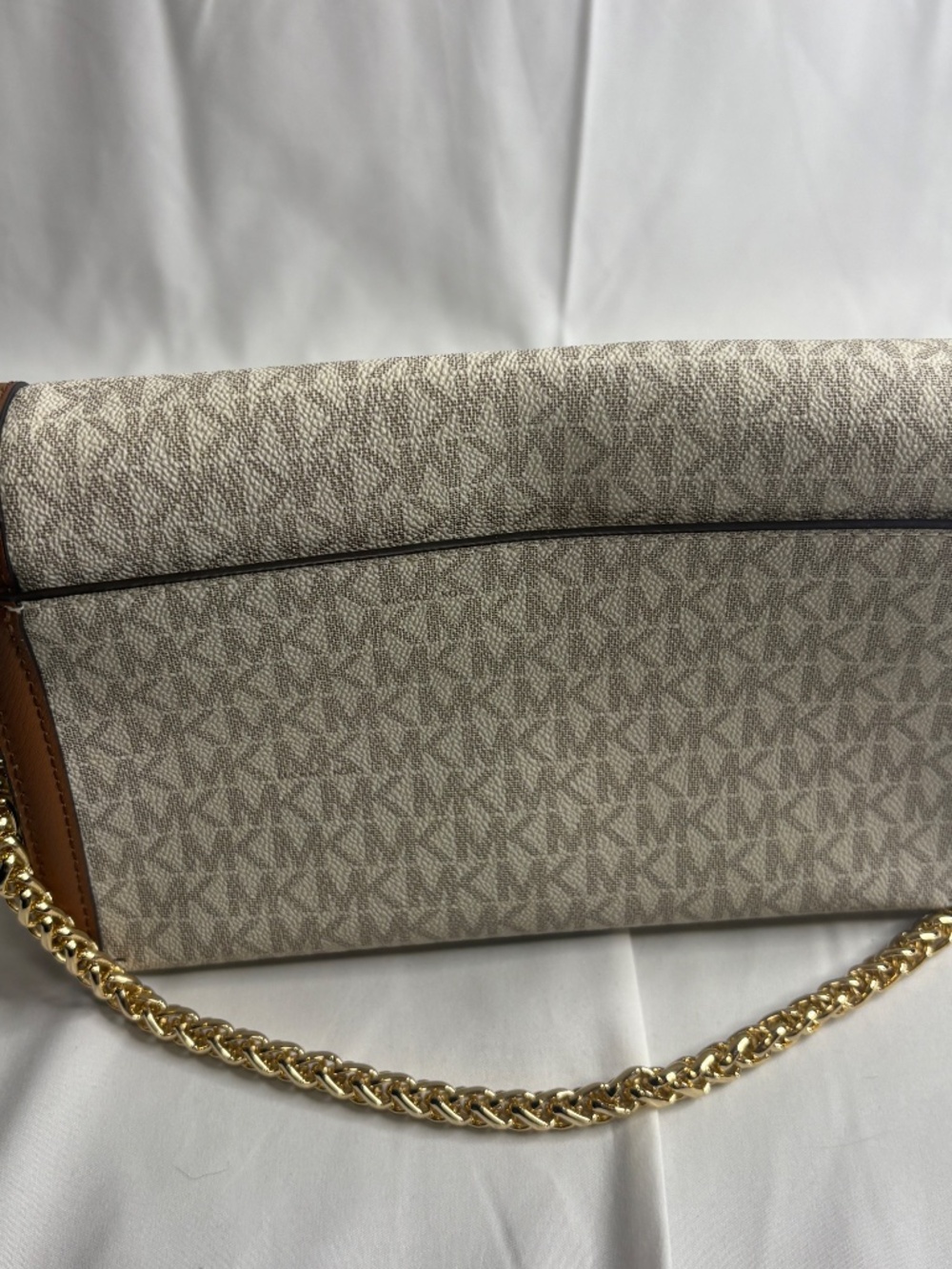 Michael Kors Sonia Medium logo Convertible Shoulder Bag MK NWT Beige NO STRAP - Picture 6 of 15